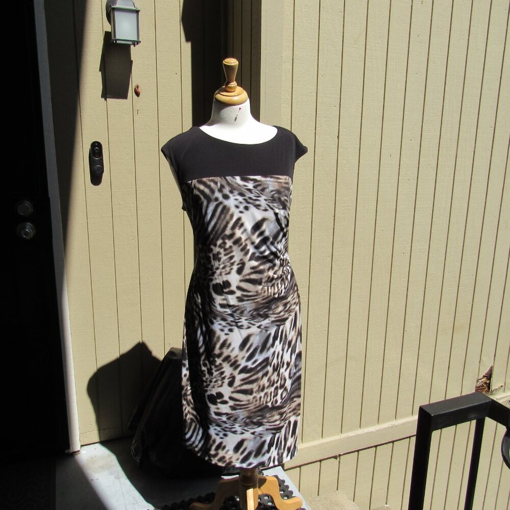 #98  WOMEN'S LEOPARD PRINT DRESS BY CONNECTED  (SIZE 14W)